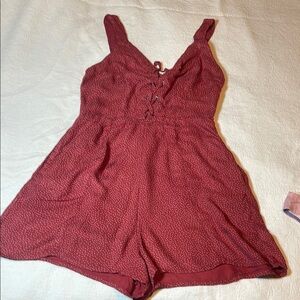 Red Sleeveless Romper